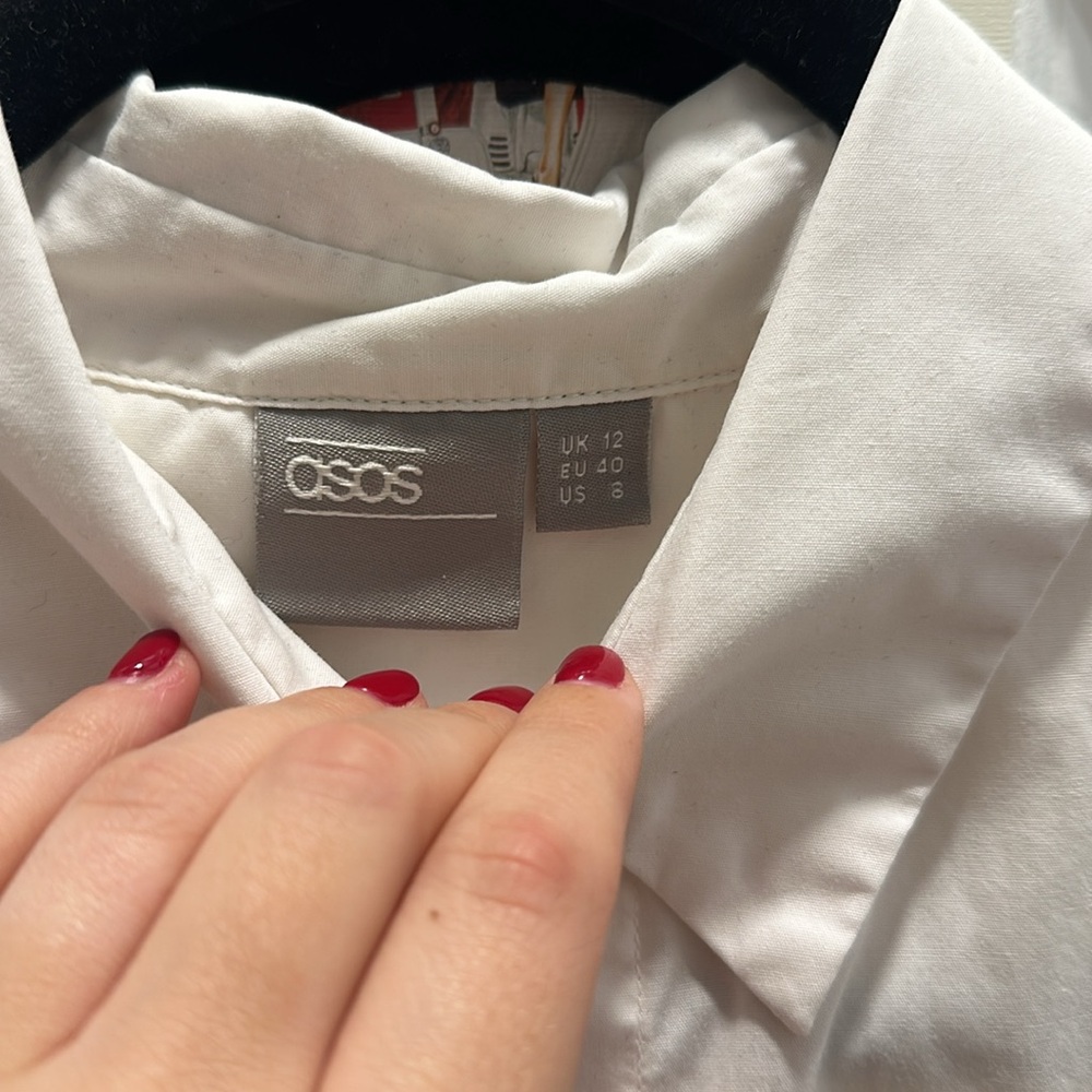 Asos White Button Down With Cutout Back Detail - image 3